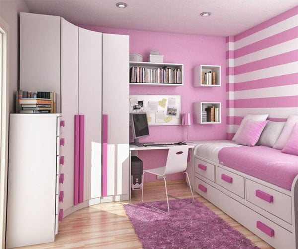 Beautiful Teenage Bedroom Ideas in Minimalist Pink Interior Desi